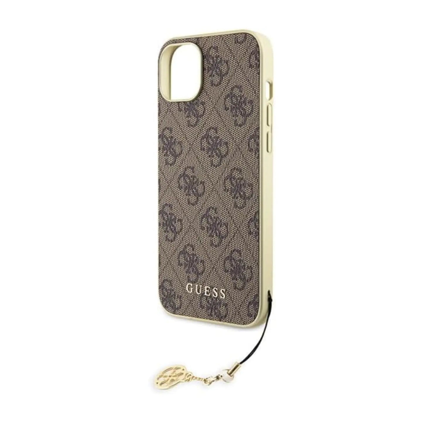 Guess GUHCP15SGF4GBR Hülle 4G Charms Collection Braun - iPhone 15