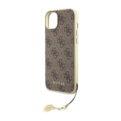 Guess GUHCP15SGF4GBR Hülle 4G Charms Collection Braun - iPhone 15