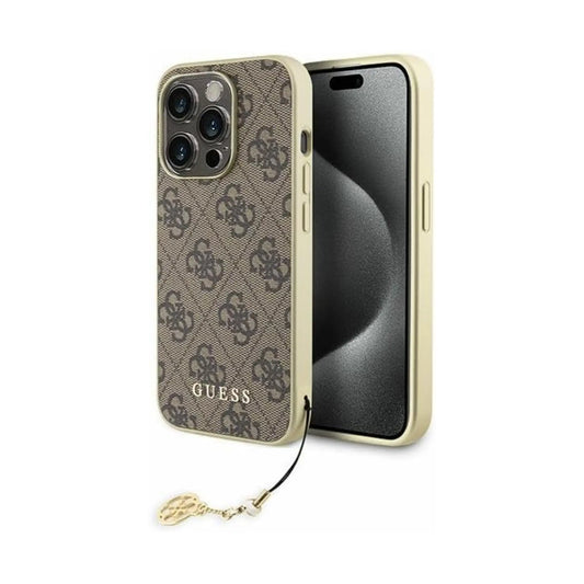 Guess GUHCP15XGF4GBR Hülle 4G Charms Collection Braun - iPhone 15 Pro Max