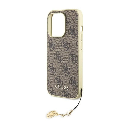 Guess GUHCP15XGF4GBR Hülle 4G Charms Collection Braun - iPhone 15 Pro Max