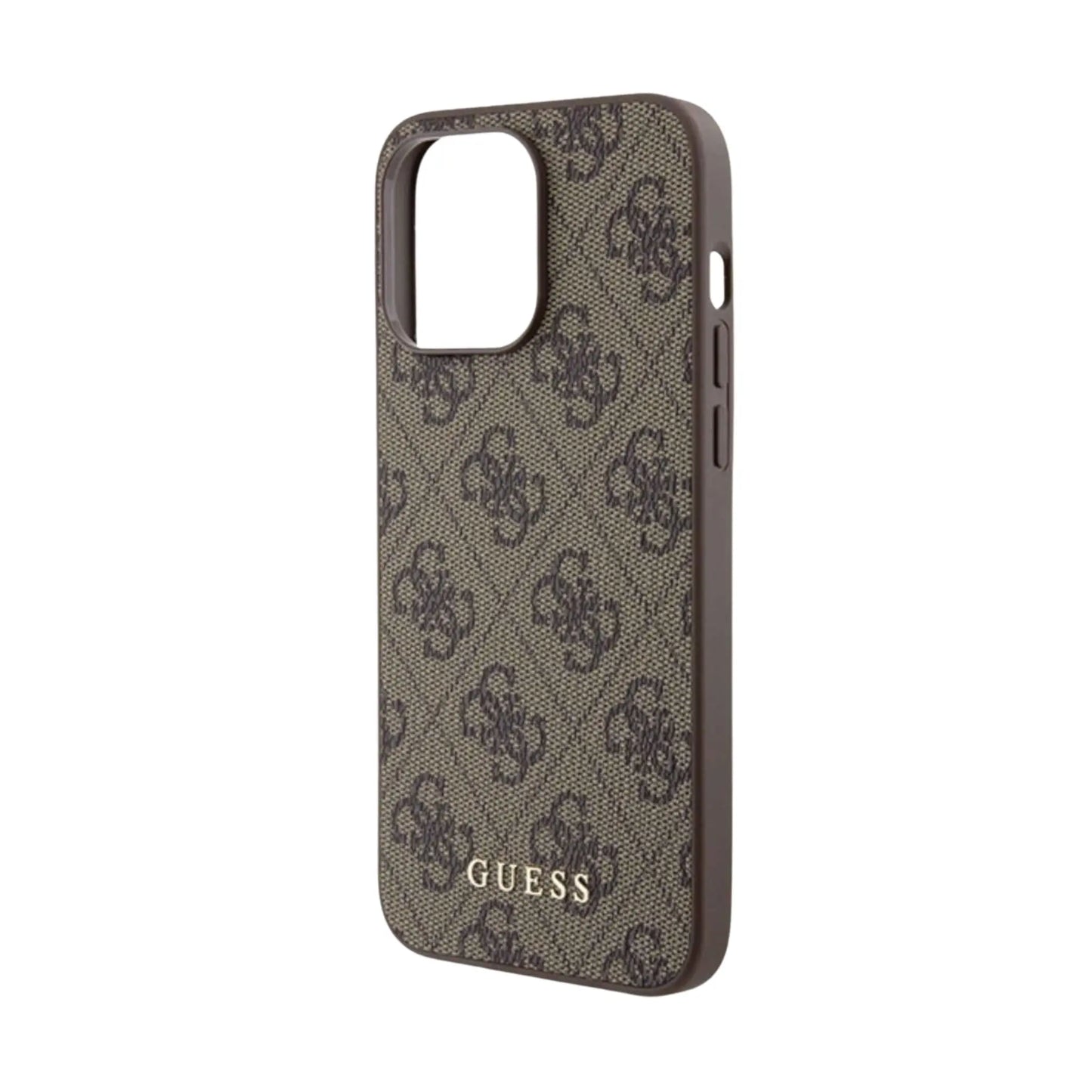 Guess 4G Gold Logo Case, Braun - iPhone 15 Pro Max