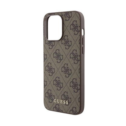 Guess 4G Gold Logo Case, Braun - iPhone 15 Pro Max