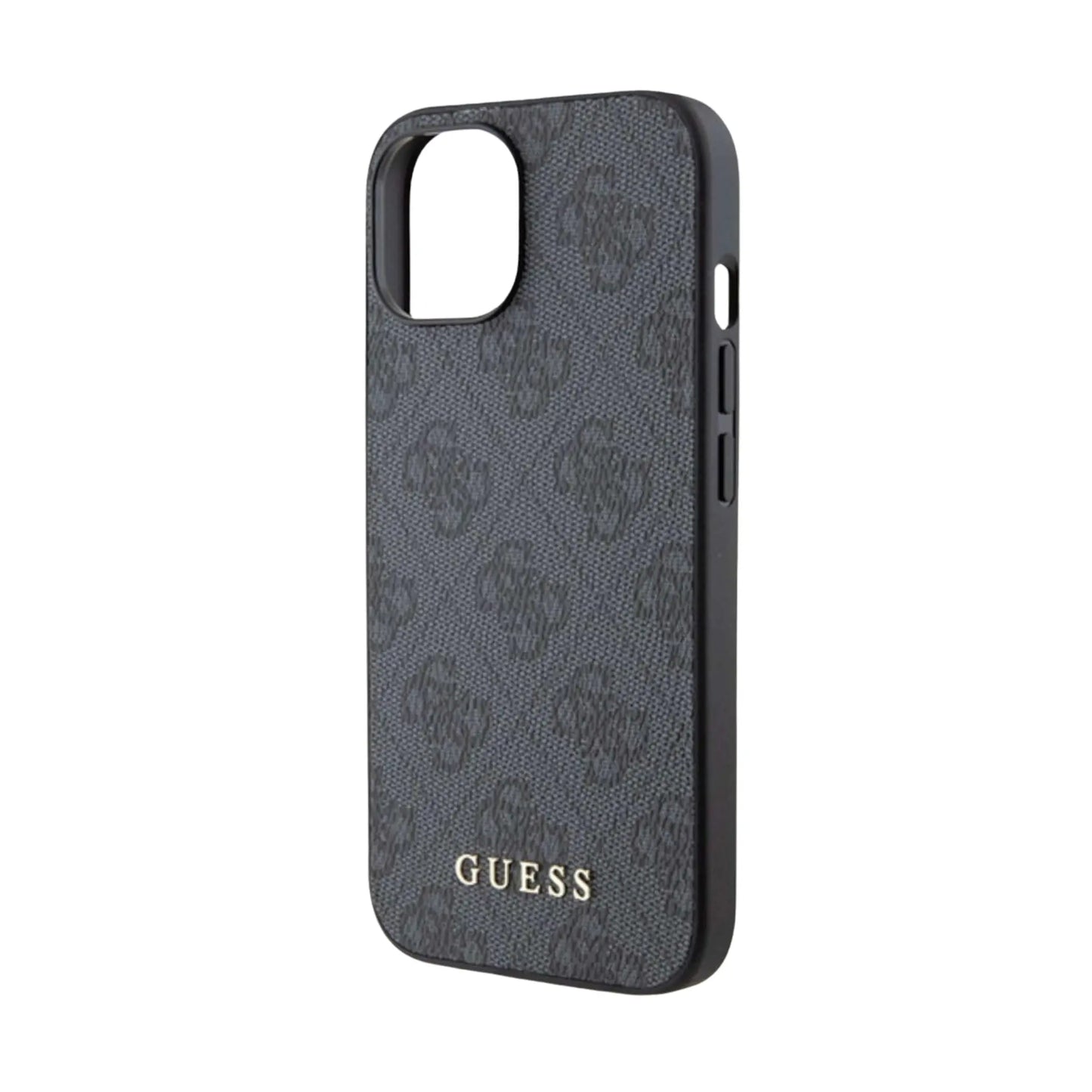 Guess Hülle 4G Metal Gold Logo Grau - iPhone 15