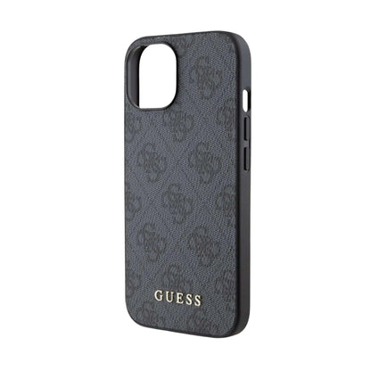 Guess Hülle 4G Metal Gold Logo Grau - iPhone 15