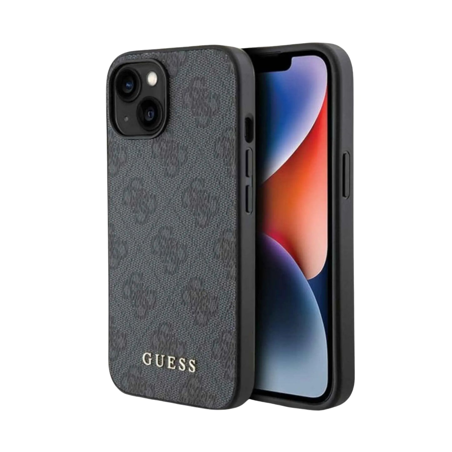 Guess Hülle 4G Metal Logo Gold Grau – iPhone 15 Plus
