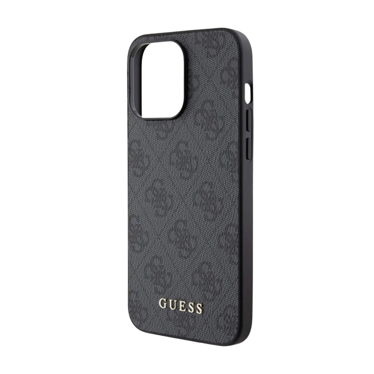 Guess Hülle 4G Metall Gold Logo Grau - iPhone 15 Pro Max