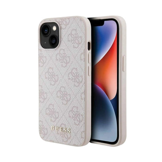 Guess Hülle GUHCP15SG4GFPI 4G Metal Gold Logo Rosa – iPhone 15