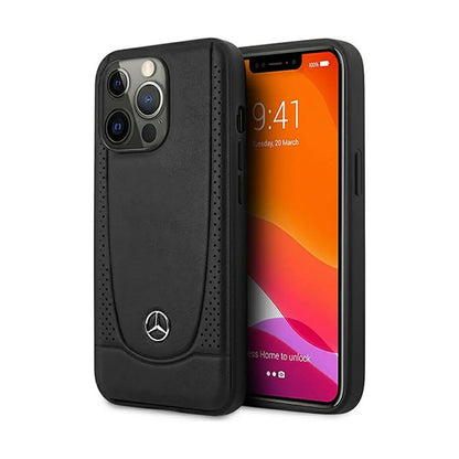 Mercedes Hülle Leather Star Logo Schwarz – iPhone 15 Pro Max