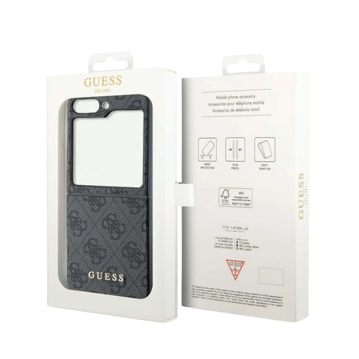 Guess Hülle 4G Charms Collection Grau - Galaxy Z Flip5