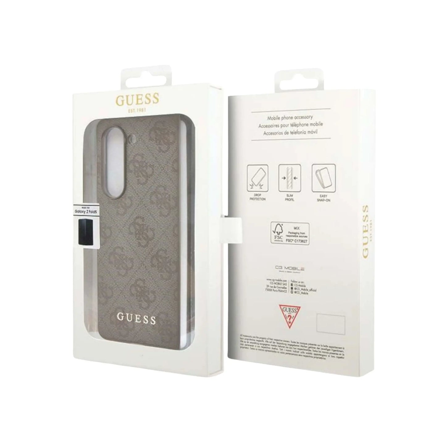 Guess Hülle 4G Charms Collection Braun - Galaxy Z Fold5