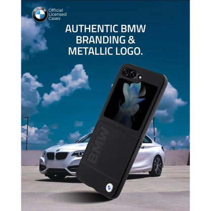 BMW Hülle Leder Hot Stamp Schwarz – Galaxy Z Flip 5