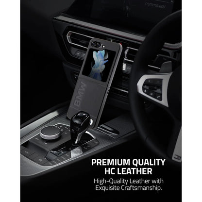 BMW Hülle Leder Hot Stamp Schwarz – Galaxy Z Flip 5