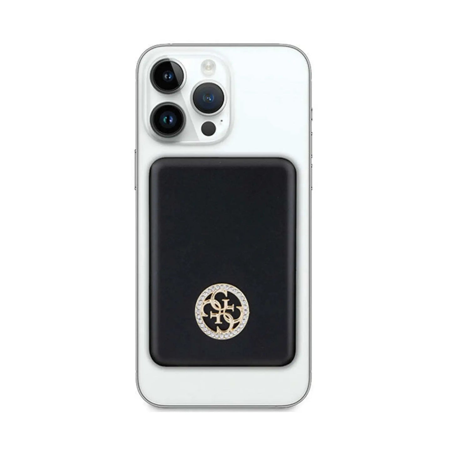 Guess Powerbank 5000mAh 15W 4G Strass Metall Logo für Magsafe - Schwarz