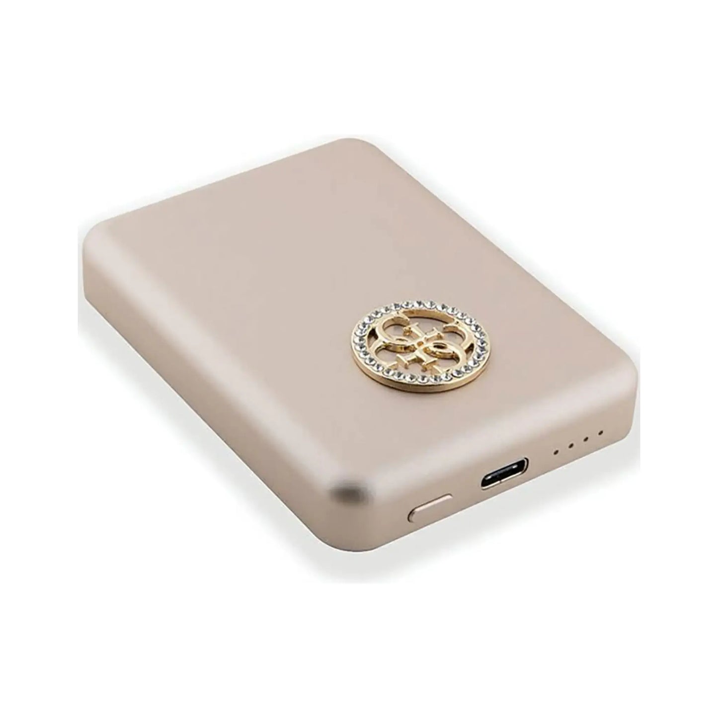 Guess Powerbank 5000mAh 15W 4G Strass Metall Logo für Magsafe - Gold