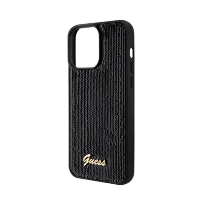 Guess Hülle Sequin Script Metal Schwarz - iPhone 15 Pro Max