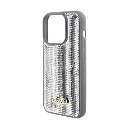 Guess Hülle Sequin Script Metal Silber - iPhone 15 Pro Max
