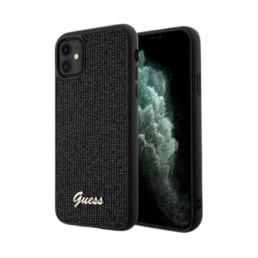 Guess Hülle Disco Metal Script Schwarz - iPhone 11