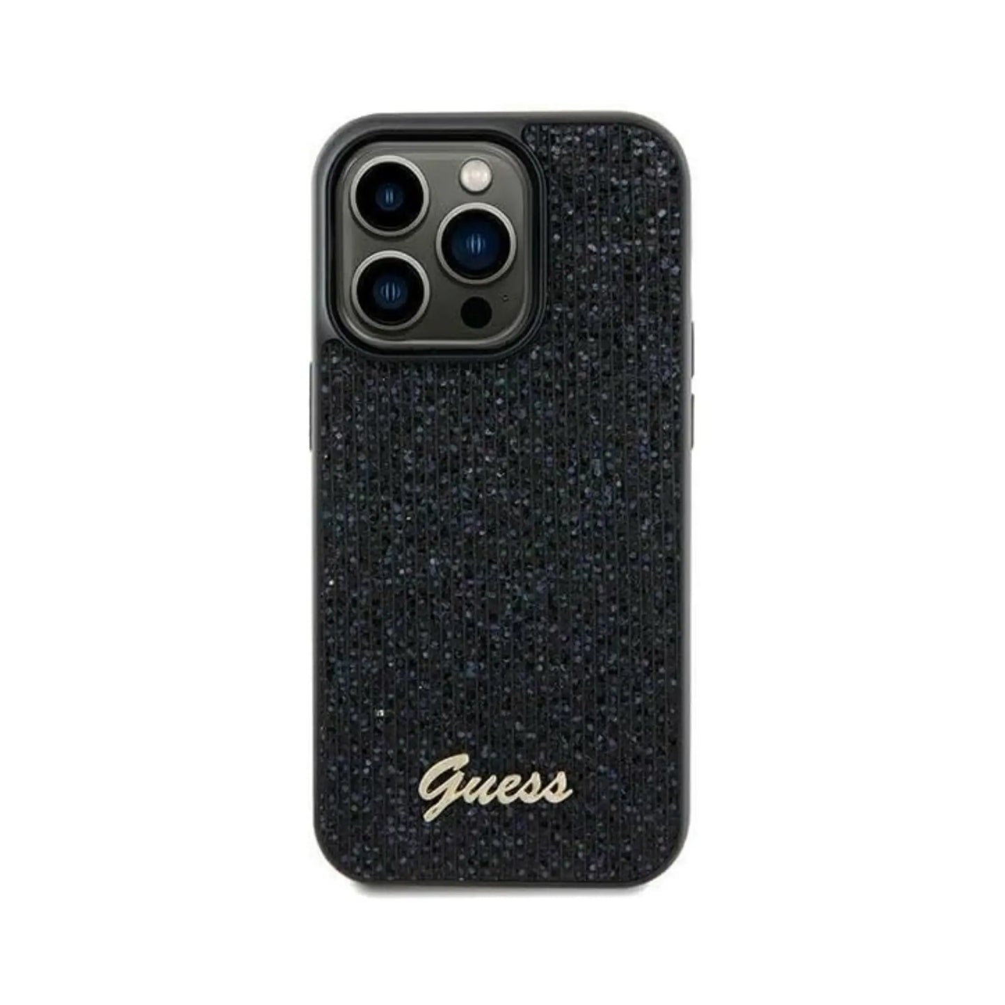 Guess GUHCP12MPMSDGSK Hülle Disco Metal Script Schwarz - iPhone 12 / 12 Pro