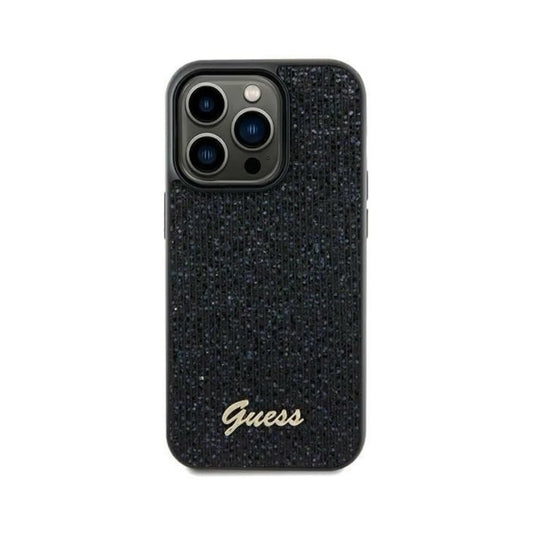 Guess GUHCP12MPMSDGSK Hülle Disco Metal Script Schwarz - iPhone 12 / 12 Pro