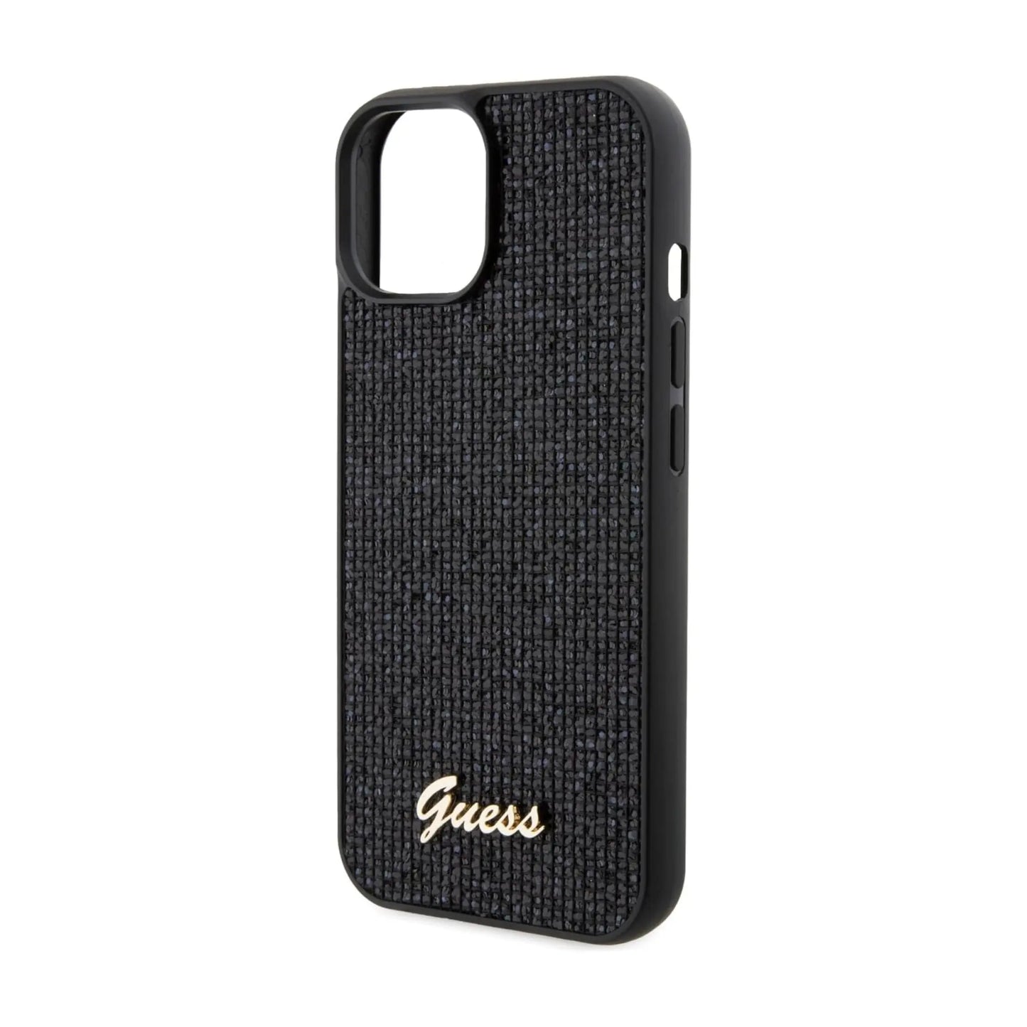 Guess Hülle Metal Script Disco Schwarz - iPhone 15