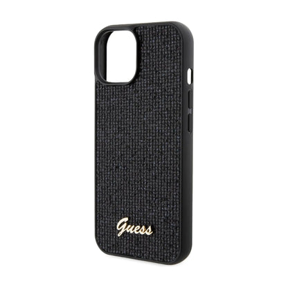 Guess Hülle Metal Script Disco Schwarz - iPhone 15