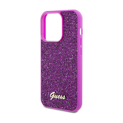 Guess Hülle Disco Metal Script Fuchsia - iPhone 14 Pro