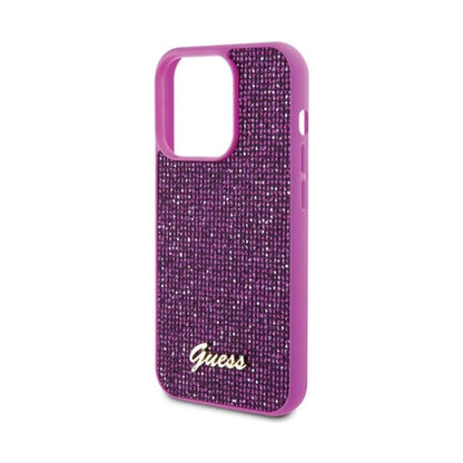 Guess Disco Metal Script Hülle Fuchsia – iPhone 15 Pro