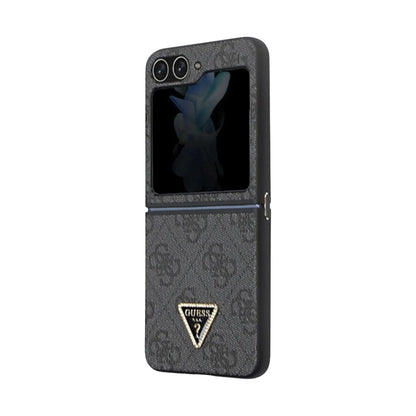 Guess Hülle 4G Kunstleder Triangle Schwarz - Galaxy Z Flip 5