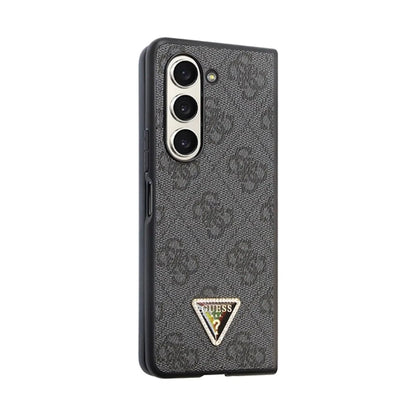Guess Hülle Leder 4G Diamond Triangle Schwarz - Galaxy Z Fold 5
