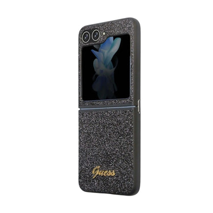 Guess Hülle Glitter Script Schwarz - Galaxy Z Flip5