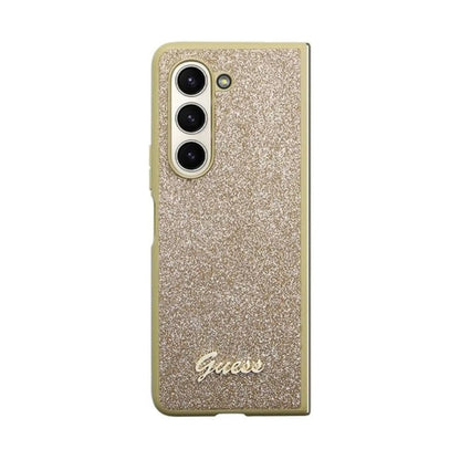 Guess Hülle Glitter Script Gold - Samsung Galaxy Z Fold 5