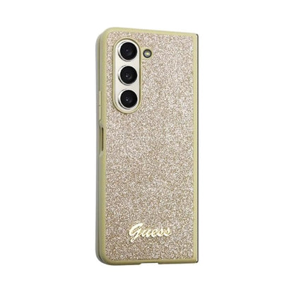 Guess Hülle Glitter Script Gold - Samsung Galaxy Z Fold 5