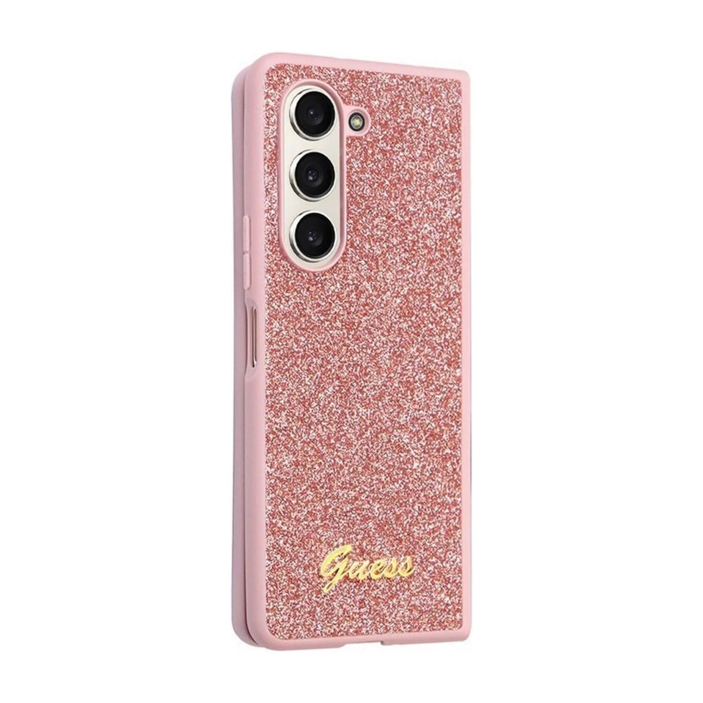 Guess Hülle Glitter Script Rosa - Samsung Galaxy Z Fold 5