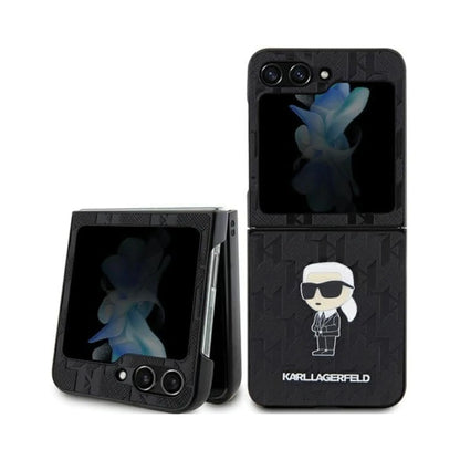 Karl Lagerfeld Hülle Saffiano Monogram Ikonik Schwarz – Galaxy Z Flip5