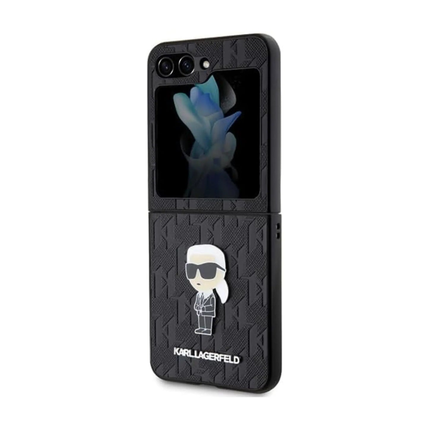 Karl Lagerfeld Hülle Saffiano Monogram Ikonik Schwarz – Galaxy Z Flip5