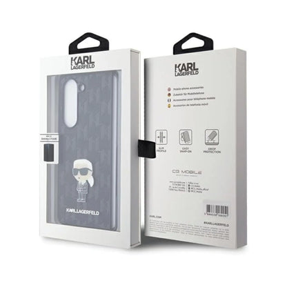 Karl Lagerfeld NFT Saffiano Monogram Ikonik Pin Case, Schwarz - Samsung Galaxy Z Fold 5