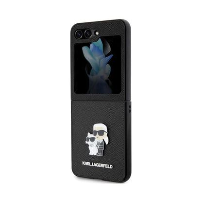 Karl Lagerfeld Saffiano Karl & Choupette NFT Case, Schwarz - Samsung Galaxy Z Flip 5