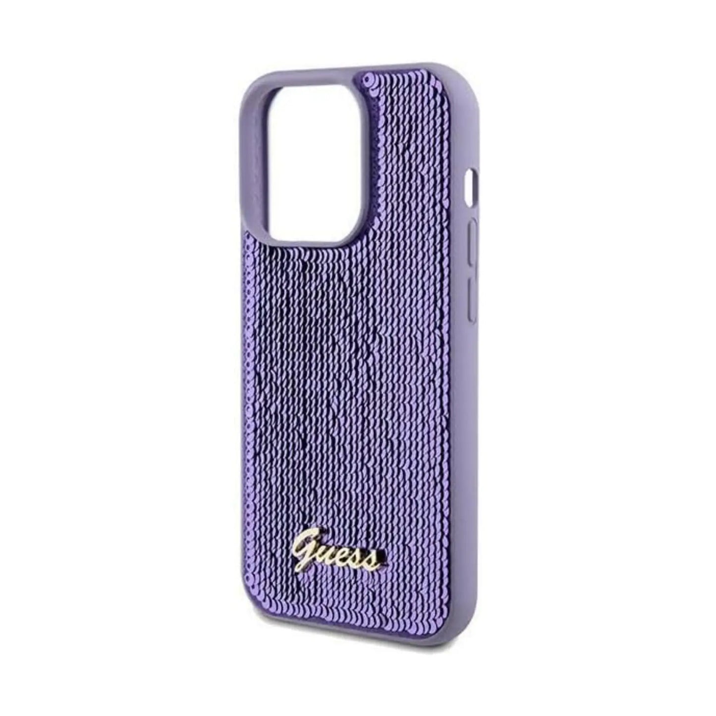 Guess Hülle Sequin Script Metal Lila - iPhone 13 Pro Max