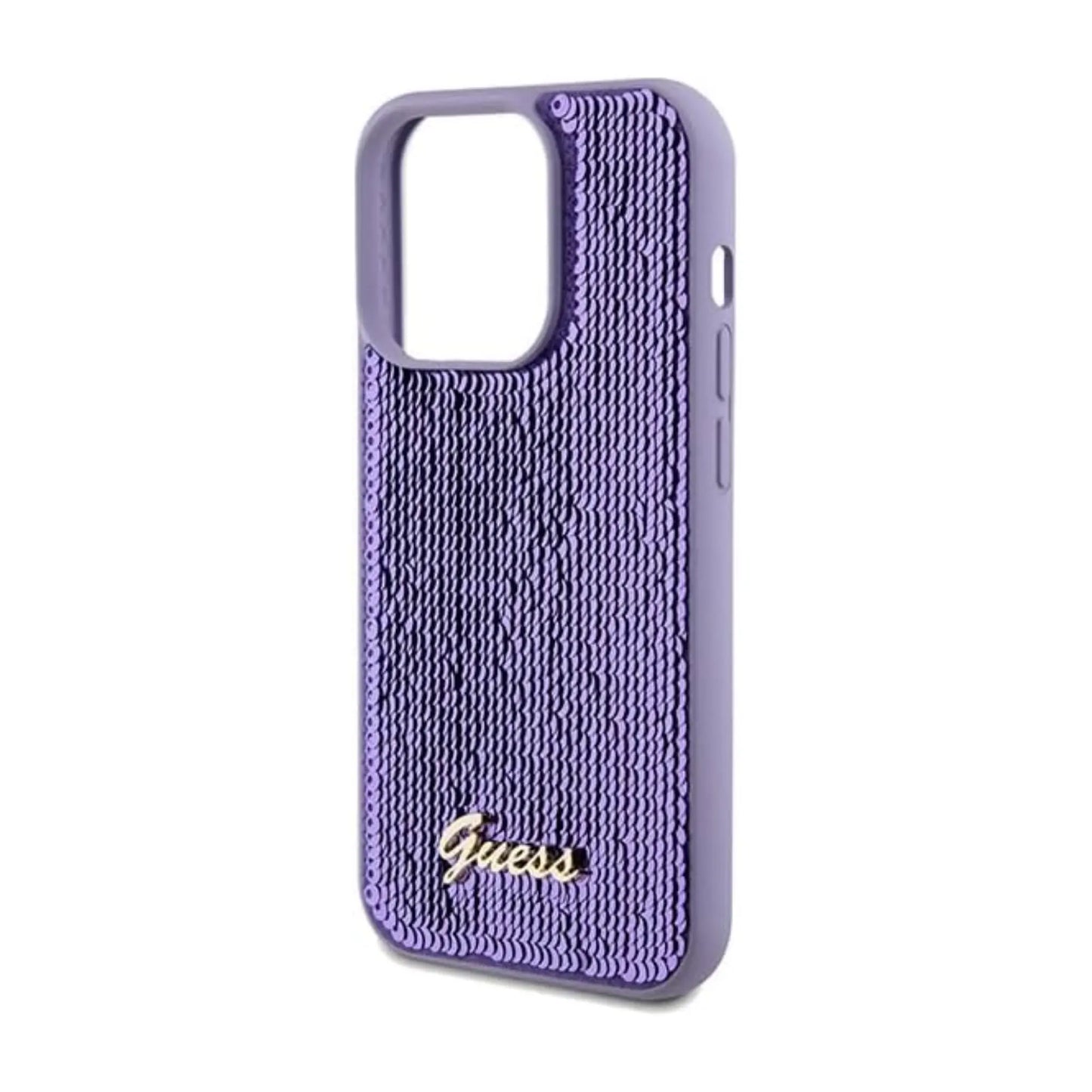Guess Sequin Script Metal Case Lila – iPhone 14 Pro Max