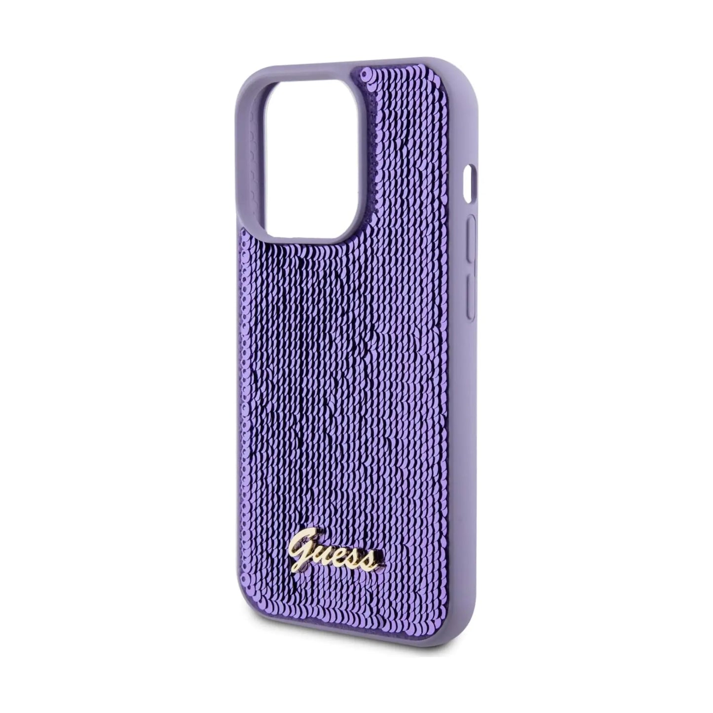 Guess Hülle Sequin Script Metal Lila - iPhone 15 Pro Max