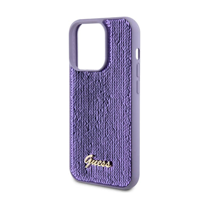 Guess Hülle Sequin Script Metal Lila - iPhone 15 Pro Max