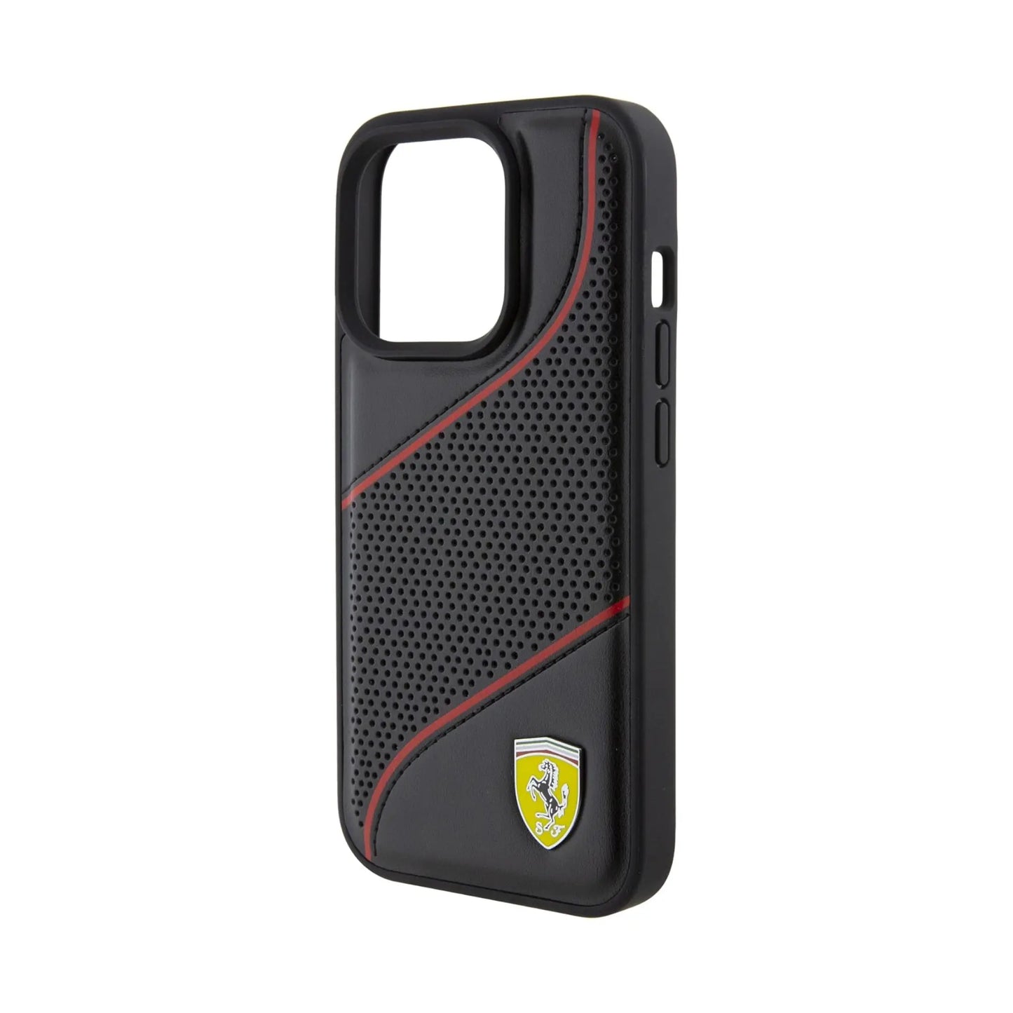 Ferrari Perforated Waves Case, Schwarz – iPhone 15 Pro