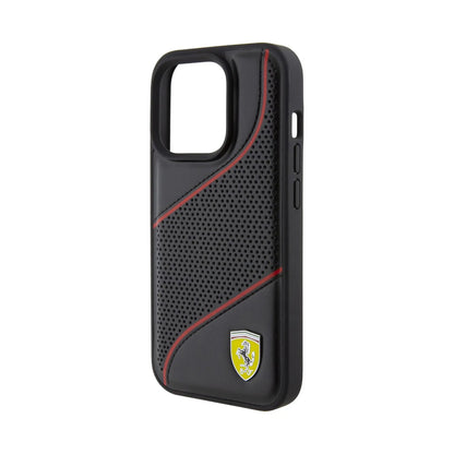 Ferrari Perforated Waves Case, Schwarz – iPhone 15 Pro