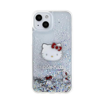 Hello Kitty Liquid Glitter Charms Case, Silber – iPhone 14