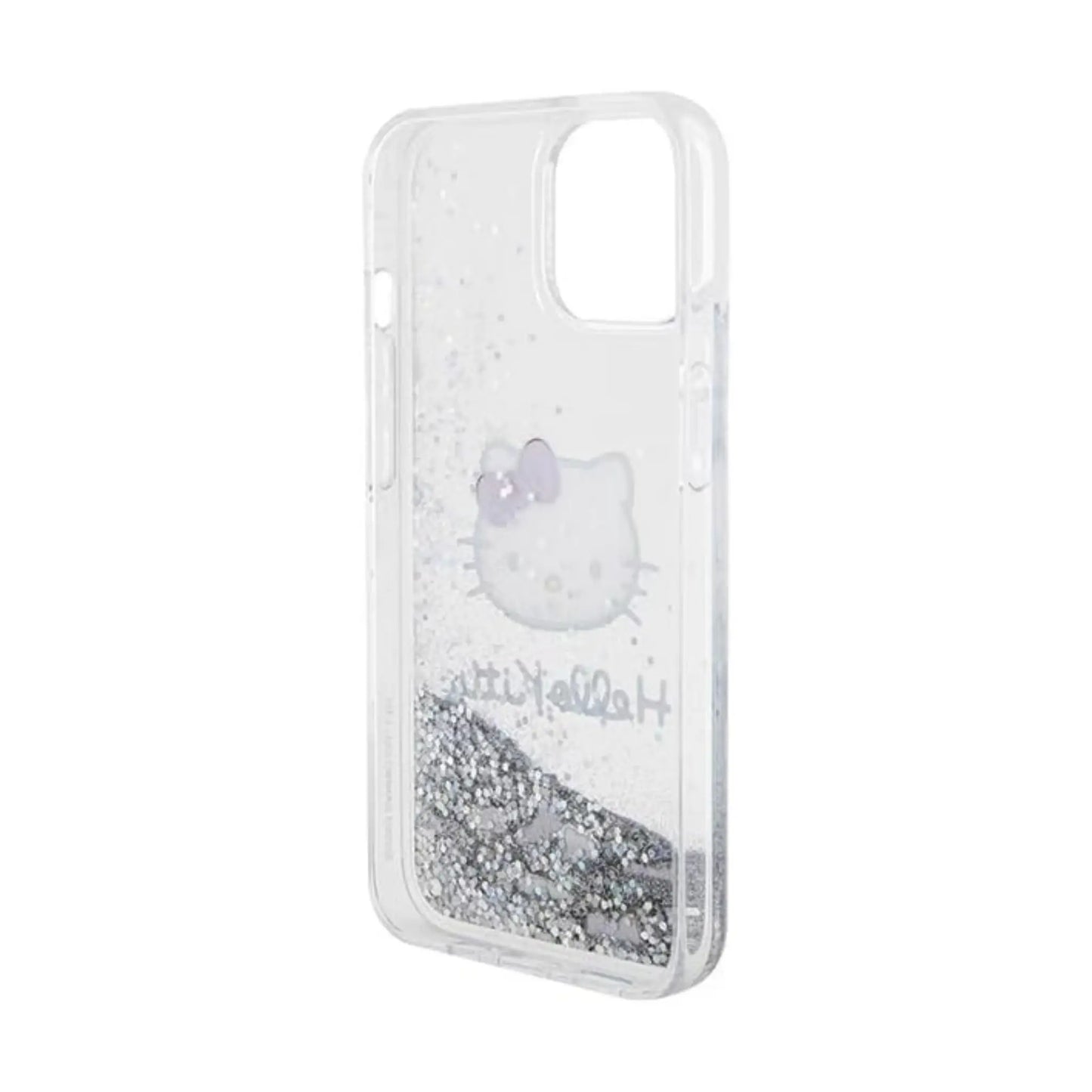 Hello Kitty Liquid Glitter Charms Case, Silber – iPhone 15