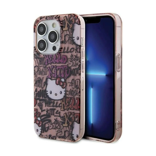 Hello Kitty IML Tags Graffiti Hülle – iPhone 13 Pro Pink