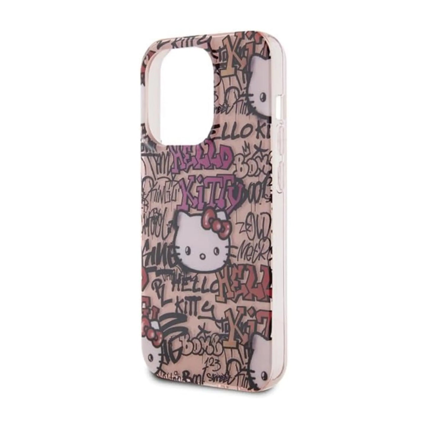Hello Kitty IML Tags Graffiti Hülle – iPhone 13 Pro Pink