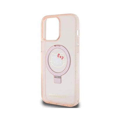Hello Kitty Ringständer Glitter Electrop Logo MagSafe Case, Pink – iPhone 15 Pro Max