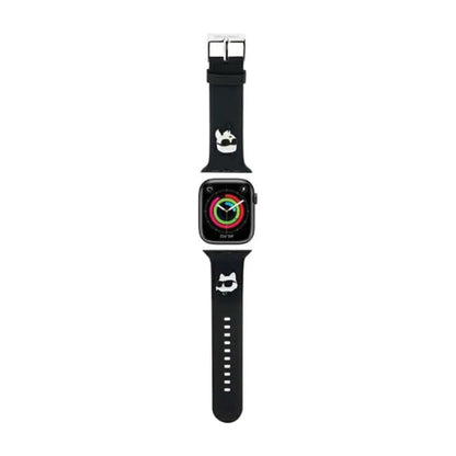 Karl Lagerfeld 3D Rubber Karl & Choupette Heads NFT Apple Watch Armband, Schwarz - 38/40/41 mm