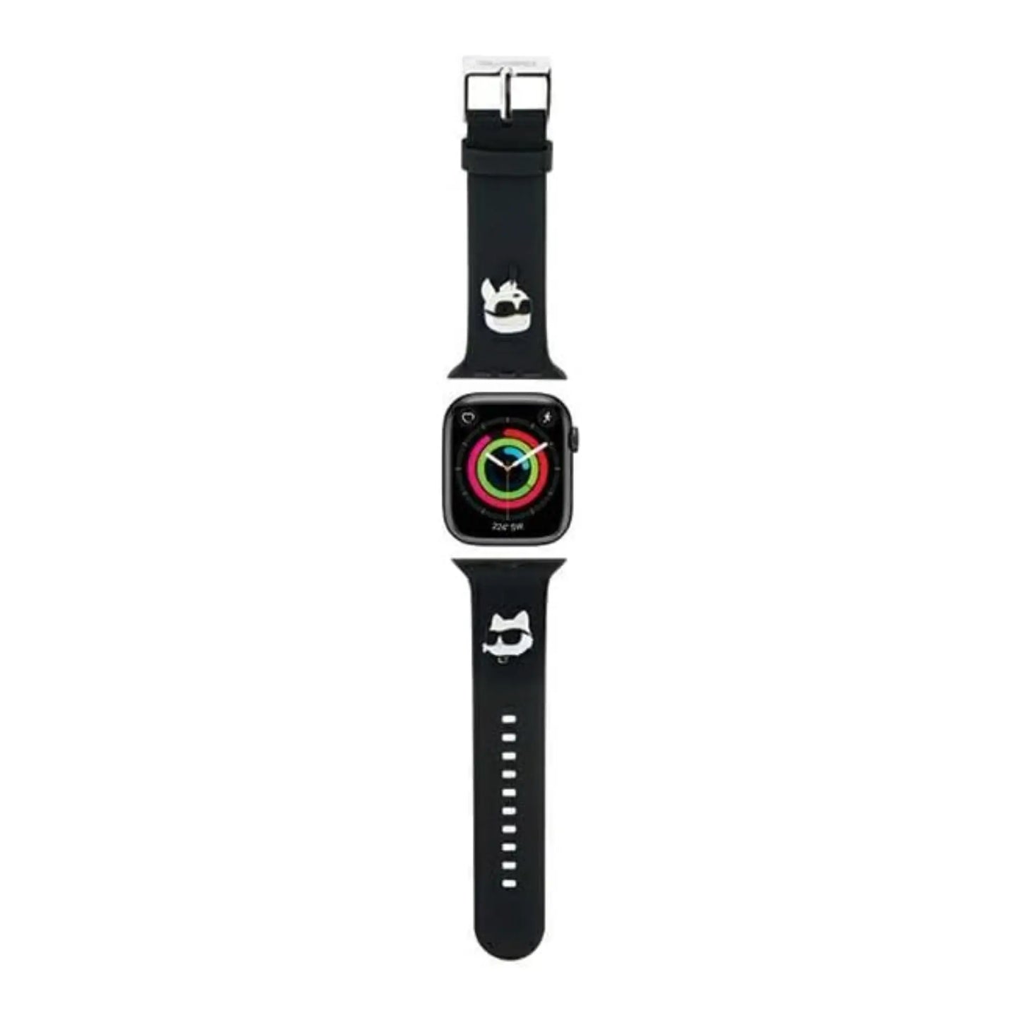 Karl Lagerfeld 3D Rubber Karl & Choupette Heads NFT Apple Watch Armband, Schwarz - 42/44/45/49 mm
